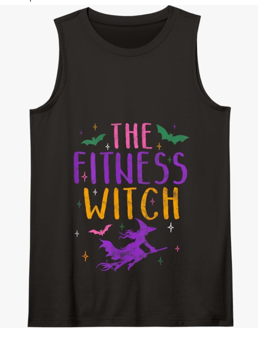 NWOT Halloween Black 'The Fitness Witch' Graphic Tank Top Size Small